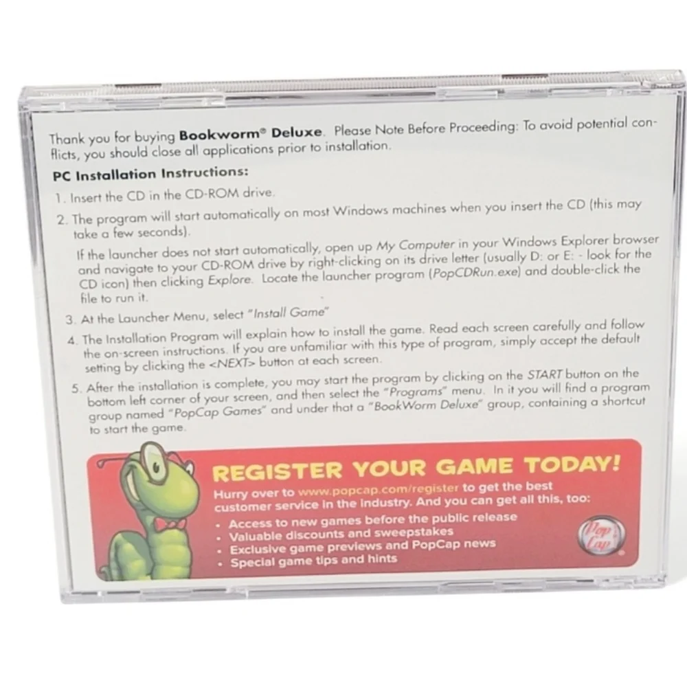 BOOKWORM DELUXE (PC CD-ROM, 2007) PopCap Mumbo Jumbo (Disc Only In Slim Case). T